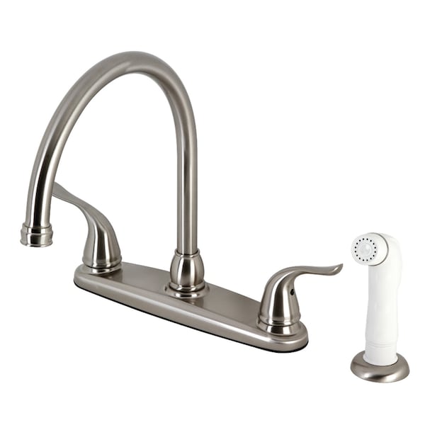 KB798YL Yosemite 8" Centerset Kitchen Faucet W/ Sprayer, Brushed Nickel